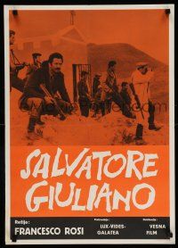 9b477 SALVATORE GIULIANO Yugoslavian 20x28 '62 the life & death of Sicily's outstanding outlaw!