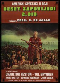 9b496 TEN COMMANDMENTS part 2 Yugoslavian 19x27 R70s Cecil B. DeMille classic, Charlton Heston!