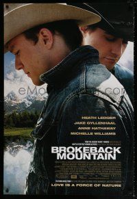 9c121 BROKEBACK MOUNTAIN DS 1sh '05 Ang Lee directed, Heath Ledger & Jake Gyllenhaal!