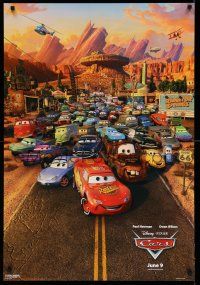 9c125 CARS advance 1sh '06 Walt Disney Pixar animated automobile racing, great cast image!