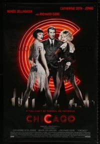 9c133 CHICAGO int'l switched styled 1sh '02 Renee Zellweger & Catherine Zeta-Jones, Richard Gere!
