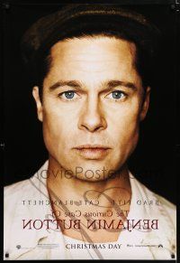 9c165 CURIOUS CASE OF BENJAMIN BUTTON teaser 1sh '08 cool portrait of Brad Pitt, wacky credits!
