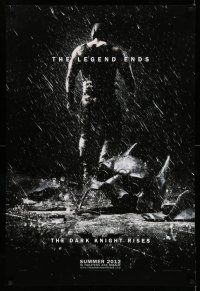 9c176 DARK KNIGHT RISES teaser DS 1sh '12 Tom Hardy as Bane, cool image of broken mask in the rain!