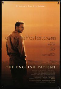 9c220 ENGLISH PATIENT 1sh '97 Ralph Fiennes, in memory, love lives forever, Best Picture Winner!
