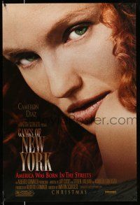9c255 GANGS OF NEW YORK advance 1sh '02 Martin Scorsese, close-up of sexy Cameron Diaz!