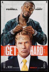 9c258 GET HARD advance DS 1sh '15 wacky image of Ferrell and Hart, an education in incarceration!