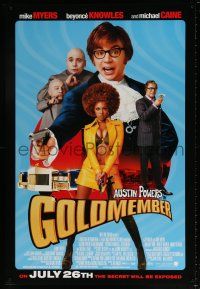 9c276 GOLDMEMBER advance DS 1sh '02 Mike Myers as Austin Powers, Michael Caine, Beyonce Knowles!