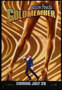 9c278 GOLDMEMBER foil title teaser 1sh '02 Mike Myers as Austin Powers between sexy legs!