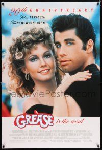 9c288 GREASE DS 1sh R98 close up of John Travolta & Olivia Newton-John in a most classic musical!