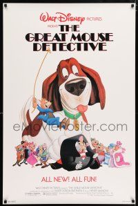 9c290 GREAT MOUSE DETECTIVE 1sh '86 Walt Disney's crime-fighting Sherlock Holmes rodent cartoon!
