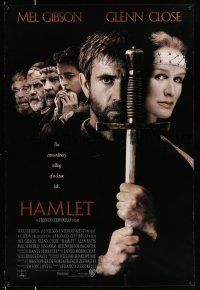 9c302 HAMLET advance DS 1sh '90 Mel Gibson, Glenn Close, Helena Bonham Carter, William Shakespeare