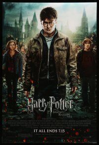 9c309 HARRY POTTER & THE DEATHLY HALLOWS PART 2 advance DS 1sh '11 Daniel Radcliffe in title role!