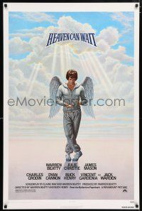 9c312 HEAVEN CAN WAIT 1sh '78 Lettick art of angel Warren Beatty wearing sweats, football!