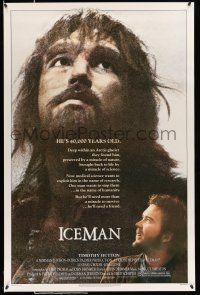9c345 ICEMAN 1sh '84 Fred Schepisi, John Lone is an unfrozen 40,000 year-old Neanderthal caveman!