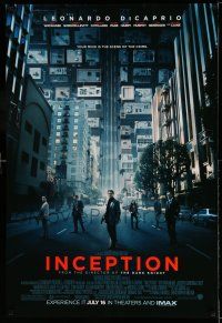 9c346 INCEPTION advance DS 1sh '10 Christopher Nolan, Leonardo DiCaprio, Gordon-Levitt!