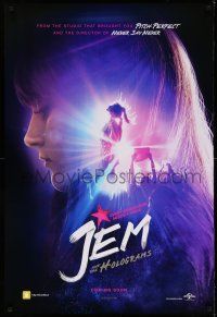 9c383 JEM & THE HOLOGRAMS teaser DS 1sh '15 gorgeous Aubrey Peeples in the title role on stage!