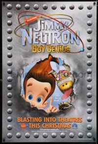 9c386 JIMMY NEUTRON BOY GENIUS teaser DS 1sh '01 Nickelodeon sci-fi cartoon, great image!