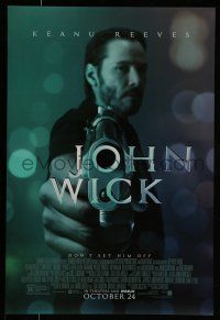 9c387 JOHN WICK advance DS 1sh '14 cool image of Keanu Reeves pointing gun!