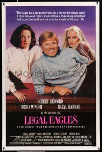 9c411 LEGAL EAGLES 1sh '86 Robert Redford, Daryl Hannah, Debra Winger, directed by Reitman!