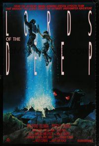 9c436 LORDS OF THE DEEP 1sh '89 Roger Corman scuba horror, cool fantasy underwater artwork!