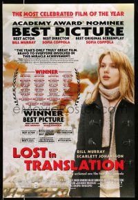 9c438 LOST IN TRANSLATION awards DS 1sh '03 pretty Scarlett Johansson in Tokyo, Sofia Coppola!