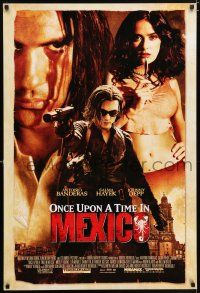 9c528 ONCE UPON A TIME IN MEXICO int'l DS 1sh '03 Antonio Banderas, Johnny Depp, sexy Salma Hayek!
