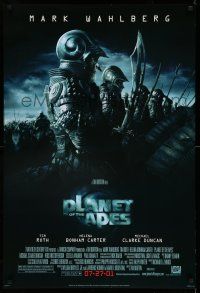 9c551 PLANET OF THE APES style C advance DS 1sh '01 Tim Burton, great image of huge ape army!