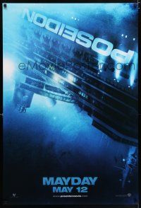 9c554 POSEIDON teaser DS 1sh '06 Wolfgang Petersen, Russell, Dreyfuss, cool upside down ship!