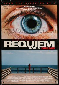 9c588 REQUIEM FOR A DREAM DS 1sh '00 addicts Jared Leto & Jennifer Connelly, cool eye image!