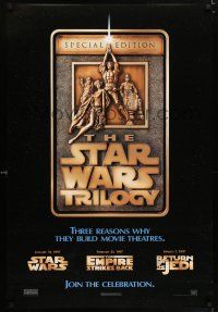 9c030 STAR WARS TRILOGY DS 1sh '97 George Lucas, Empire Strikes Back, Return of the Jedi!