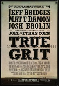 9c779 TRUE GRIT advance 1sh '10 Jeff Bridges, Matt Damon, cool wanted poster design!
