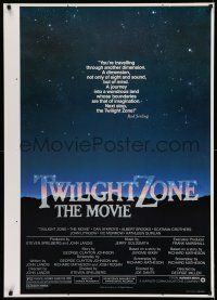 9c783 TWILIGHT ZONE printer's test 1sh '83 classic text from Rod Serling TV series, Spielberg