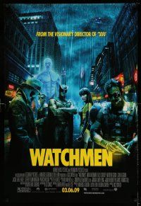 9c812 WATCHMEN 03.06.09 advance DS 1sh '09 Zack Snyder, Billy Crudup, Jackie Earle Haley!