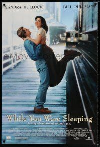 9c819 WHILE YOU WERE SLEEPING DS 1sh '95 Bill Pullman, pretty Sandra Bullock, Jack Warden!