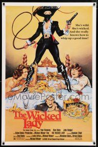 9c824 WICKED LADY 1sh '83 Michael Winner, art of Faye Dunaway with pistol and whip!
