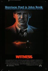 9c829 WITNESS 1sh '85 big city cop Harrison Ford in Amish country, directed by Peter Weir!