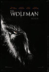 9c833 WOLFMAN teaser DS 1sh '10 cool image of Benicio Del Toro as monster in title role!