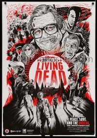 9c846 YEAR OF THE LIVING DEAD 1sh '13 wonderful art of George Romero & zombies by Gary Pullin!