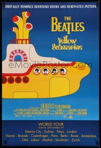 9c847 YELLOW SUBMARINE advance DS 1sh R99 art of Beatles John, Paul, Ringo & George!