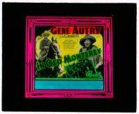 9d079 IN OLD MONTEREY glass slide '39 singing cowboy Gene Autry, Smiley Burnette, Hoosier Hotshots!