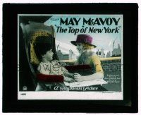 9d136 TOP OF NEW YORK glass slide '22 c/u of pretty May McAvoy & handicapped brother Pat Moore!