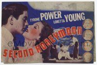 9d426 SECOND HONEYMOON herald '37 Tyrone Power & Loretta Young, the marry-est romance of the year!