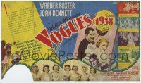 9d460 VOGUES OF 1938 die-cut herald '37 Warner Baxter, Joan Bennett & the most photographed girls!
