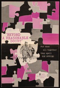 9d477 BEYOND A REASONABLE DOUBT pressbook '56 Fritz Lang noir, art of Dana Andrews & Joan Fontaine!
