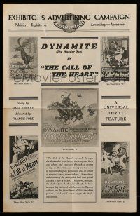 9d485 CALL OF THE HEART pressbook '28 Dynamite, Universal's Wonder Police Dog!