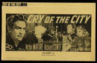 9d504 CRY OF THE CITY pressbook '48 film noir, c/u of Victor Mature, Richard Conte, Shelley Winters