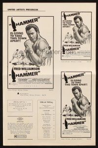 9d525 HAMMER pressbook '72 Bernie Hamilton, Vonetta McGee, Fred Williamson flexes his muscles!
