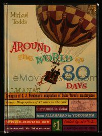 9d676 AROUND THE WORLD IN 80 DAYS hardcover souvenir program book '56 Jules Verne adventure epic!