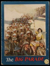 9d688 BIG PARADE souvenir program book '25 King Vidor's World War I epic, John Gilbert, cool art!