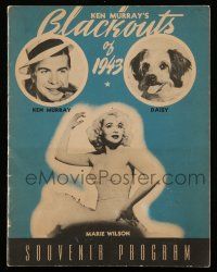 9d692 BLACKOUTS OF 1943 stage play souvenir program book '43 Marie Wilson, Ken Murray, Daisy the dog